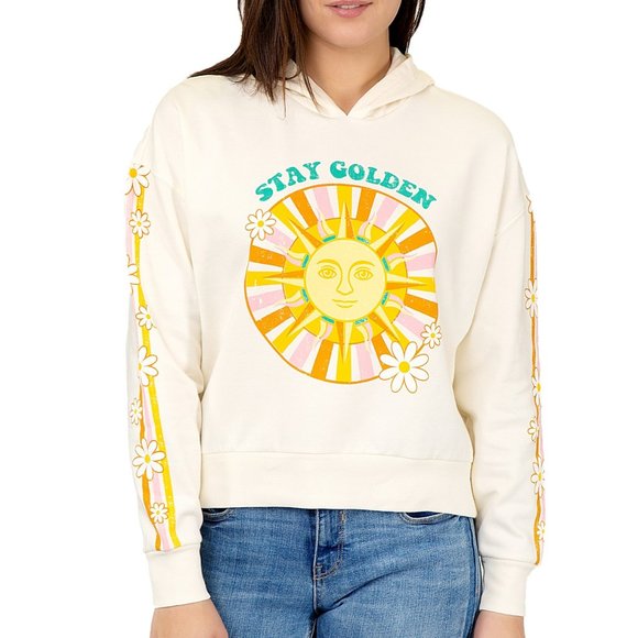 Rebellious One Tops - Rebellious One Stay Golden Graphic Hoodie